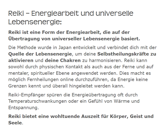 universelle Lebensenergie, Spirituelle Lebensberatung mit Reiki / Kundalini